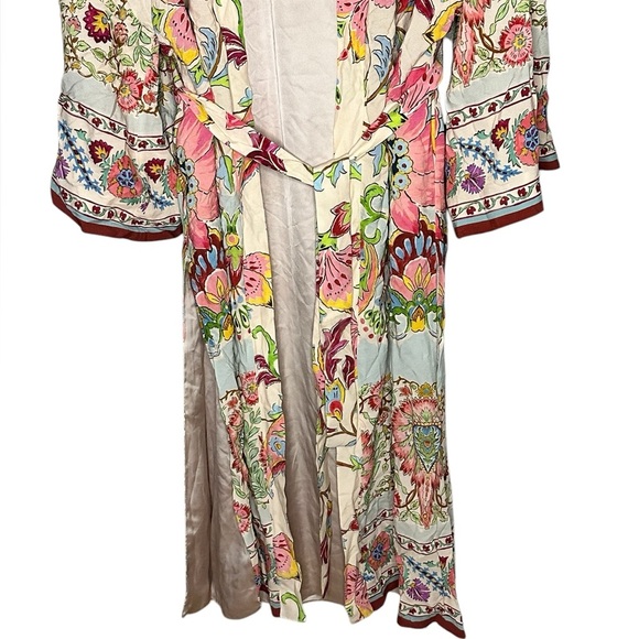 ZARA PRINTED KIMONO WITH BELT SIZE S LONG SLEEVES - Picture 6 of 9